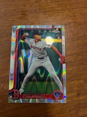 Boston Red Sox Chrome Baseball Card - Red/White/Green Holo